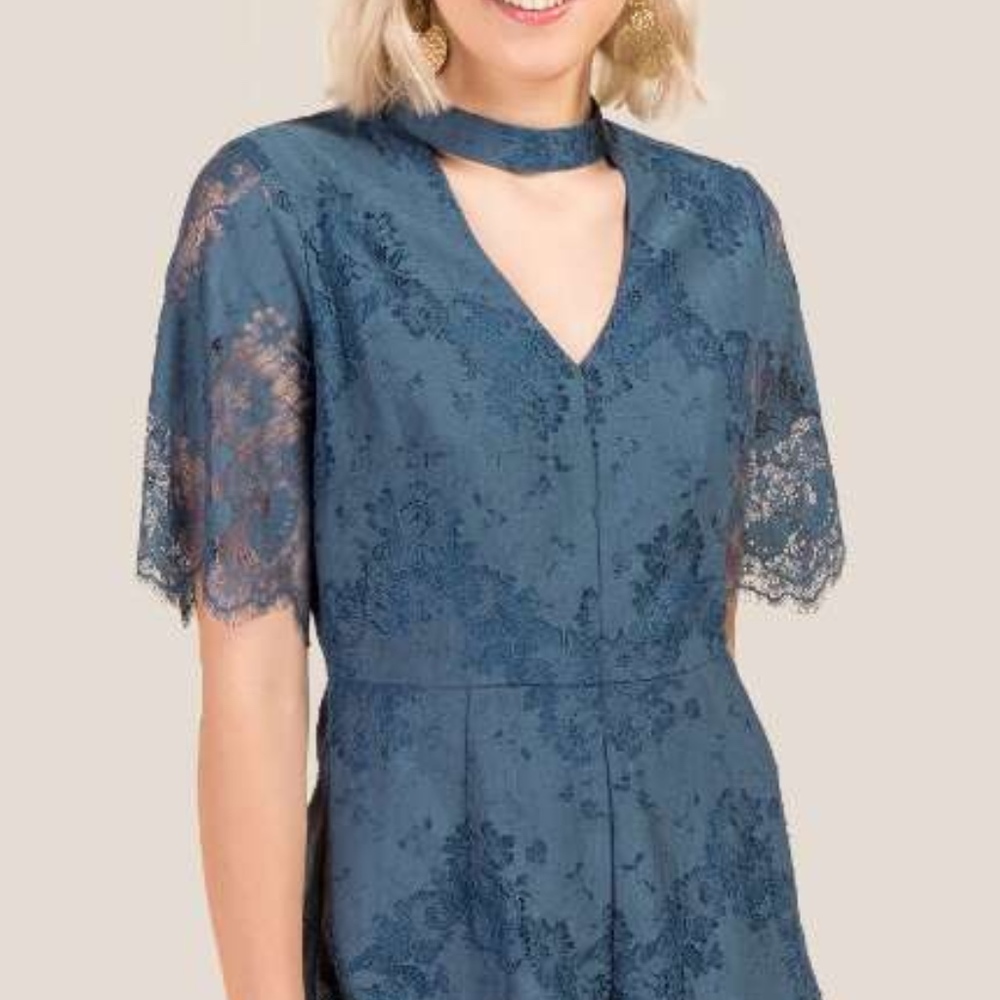 Blue Lace Romper